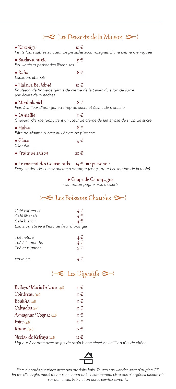Assanabel Paris - Alésia menu 7
