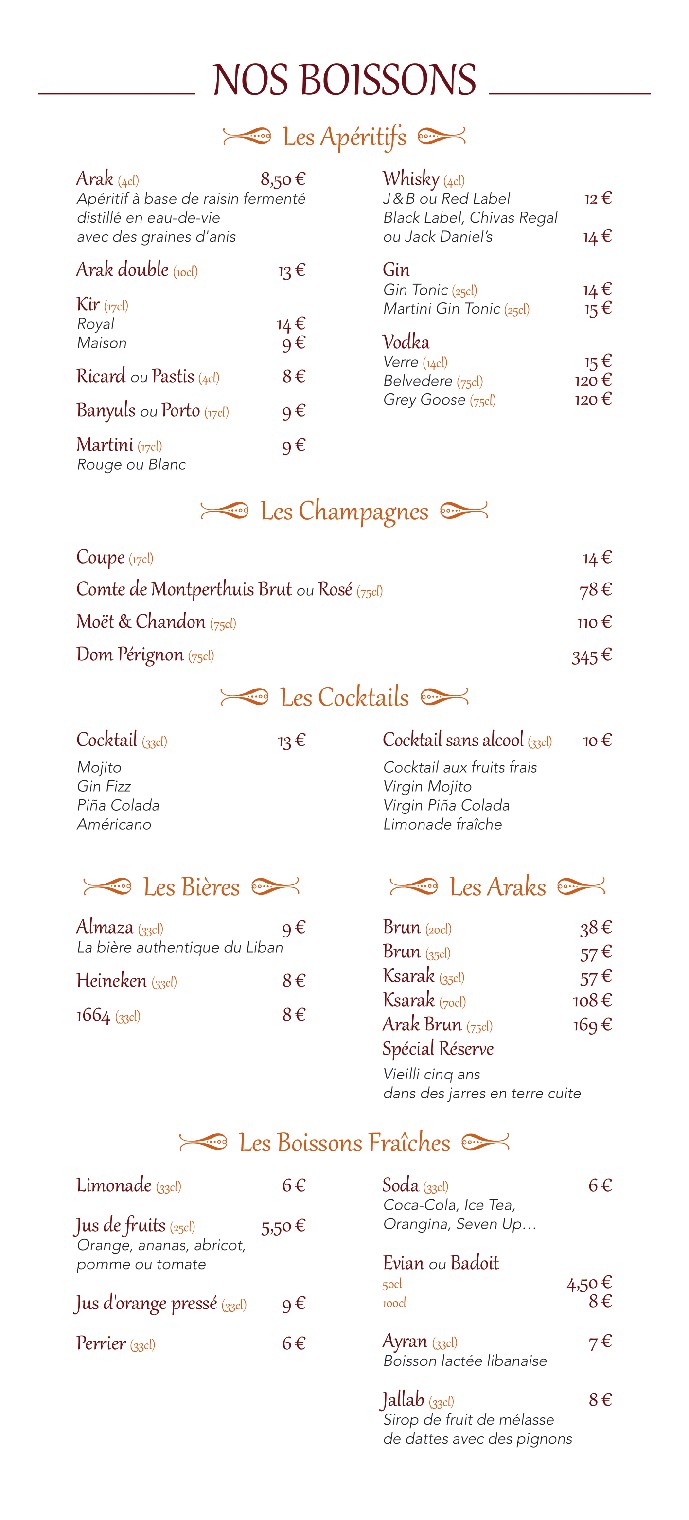 Assanabel Paris - Alésia menu 8