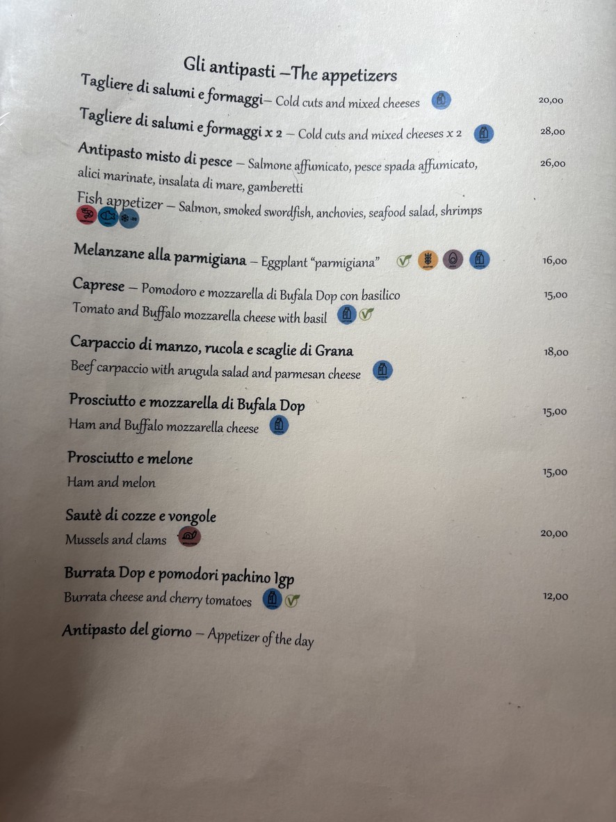 Hostaria de' Pastini menu 1