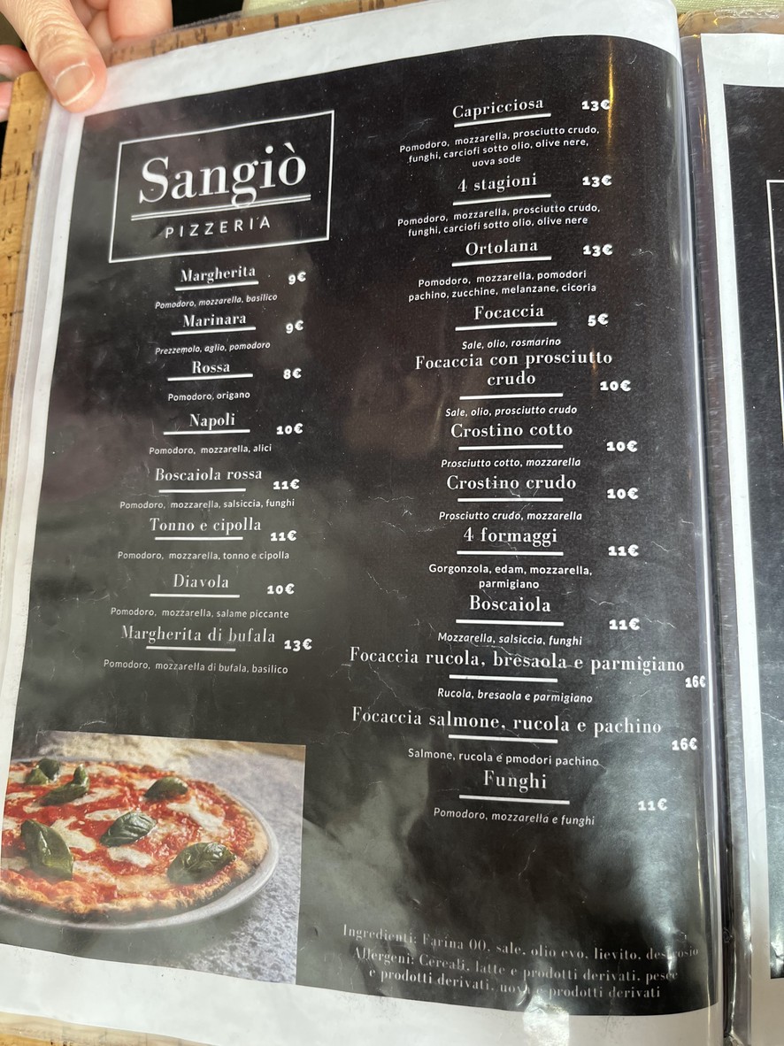 Sangio' - L'Antico Forno menu 2