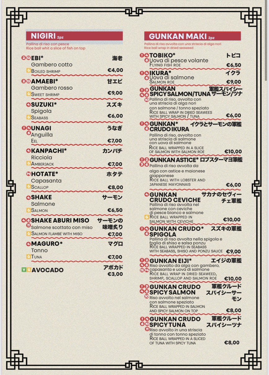 Sakana Sushi menu 2