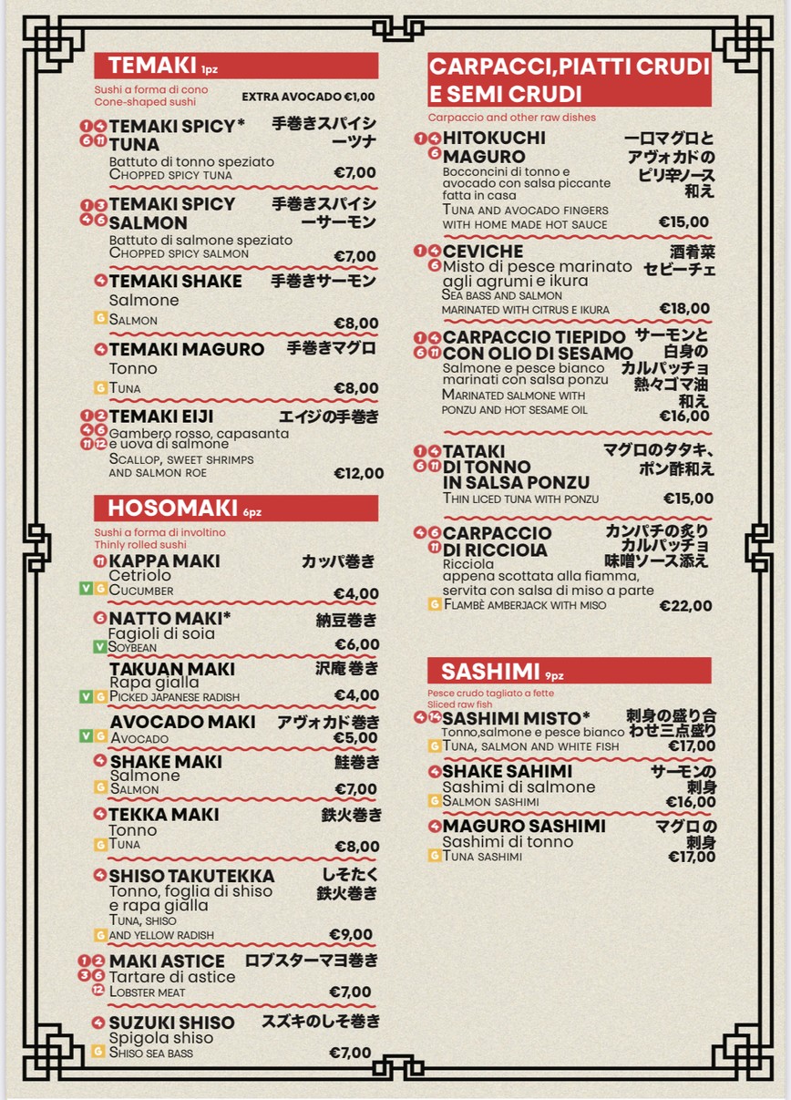 Sakana Sushi menu 3