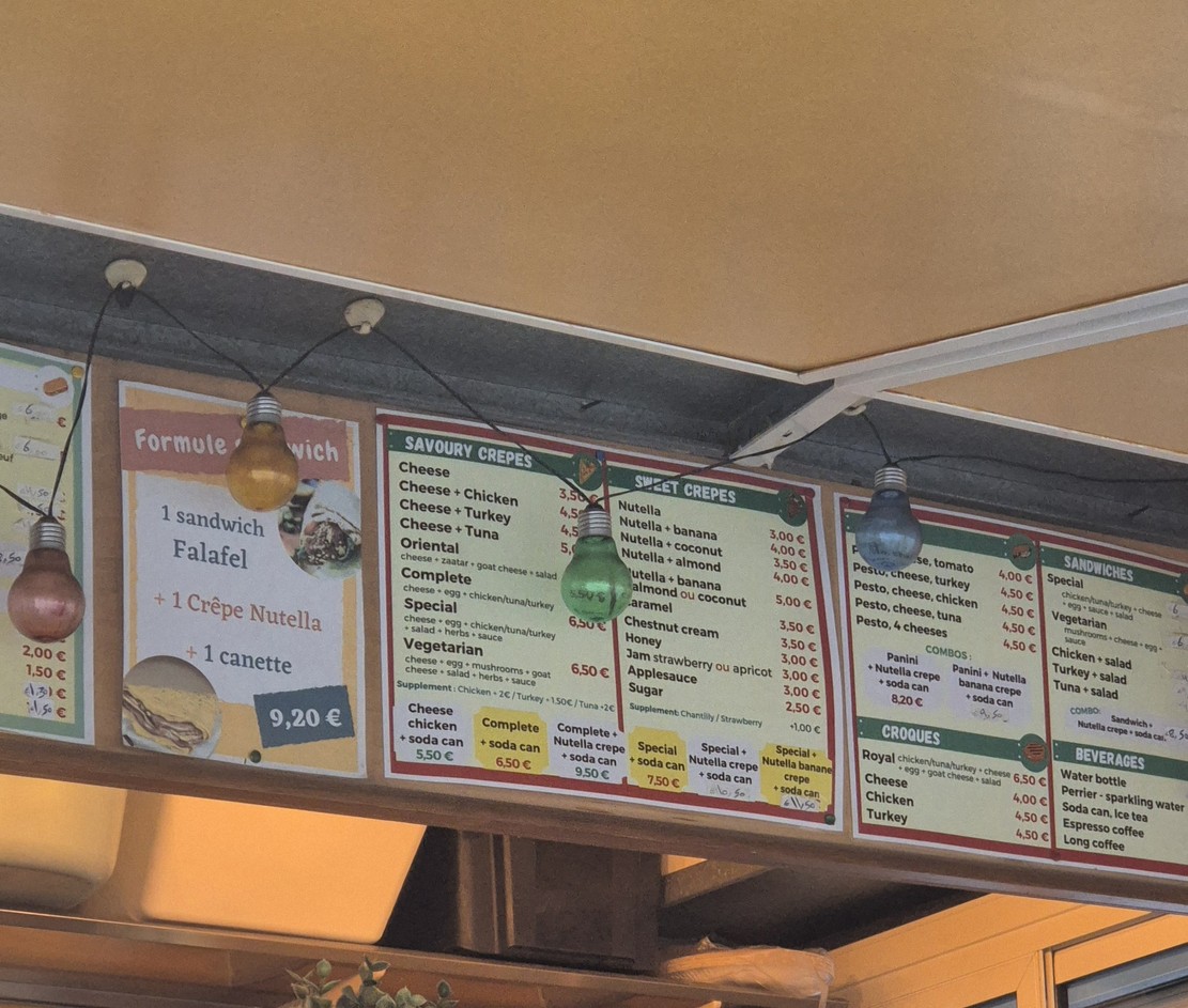 Cité Saveurs menu 1