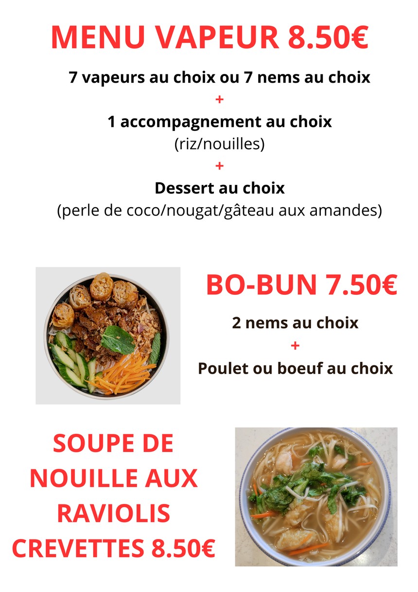 Délices Chez CHEN (Bonheur d’Asie) menu 2