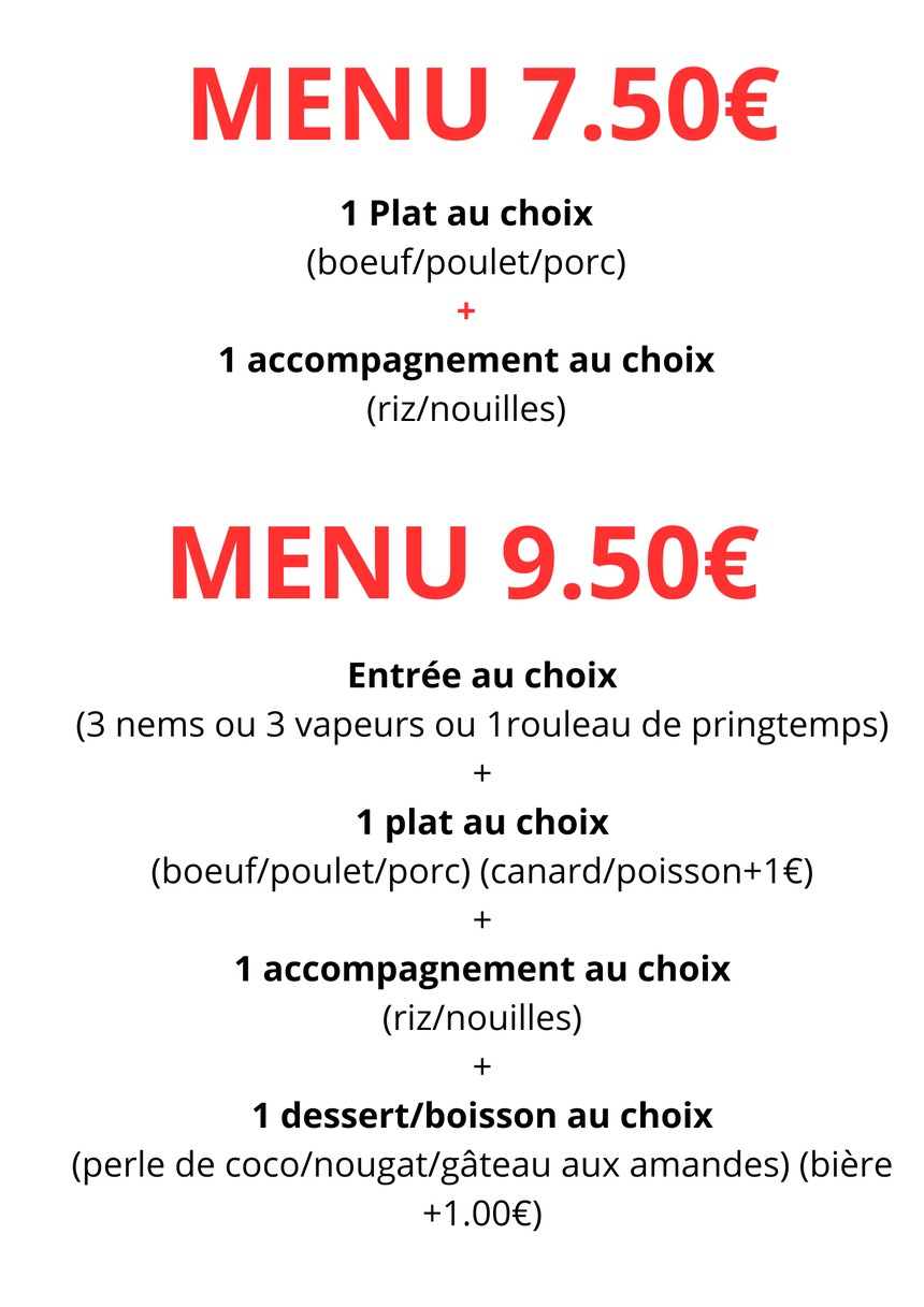 Délices Chez CHEN (Bonheur d’Asie) menu 3