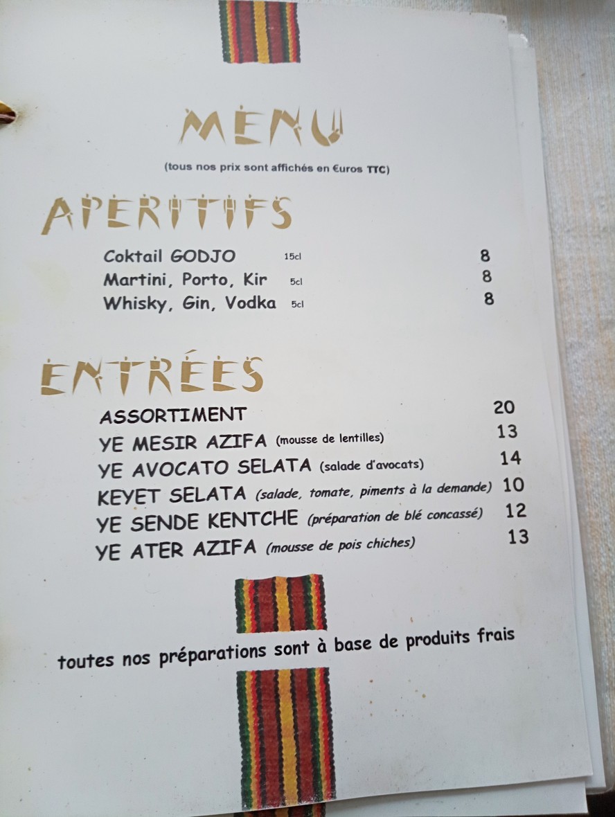 Restaurant Godjo menu 1