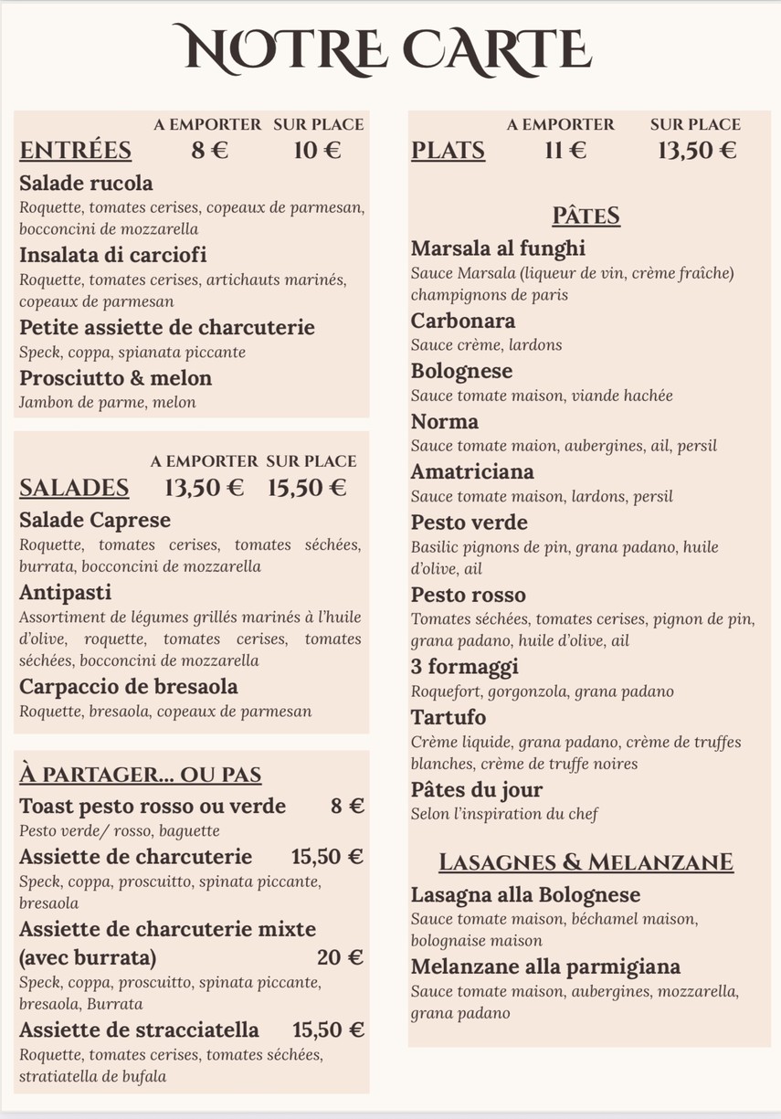 Trattoria Vincenzo menu 1