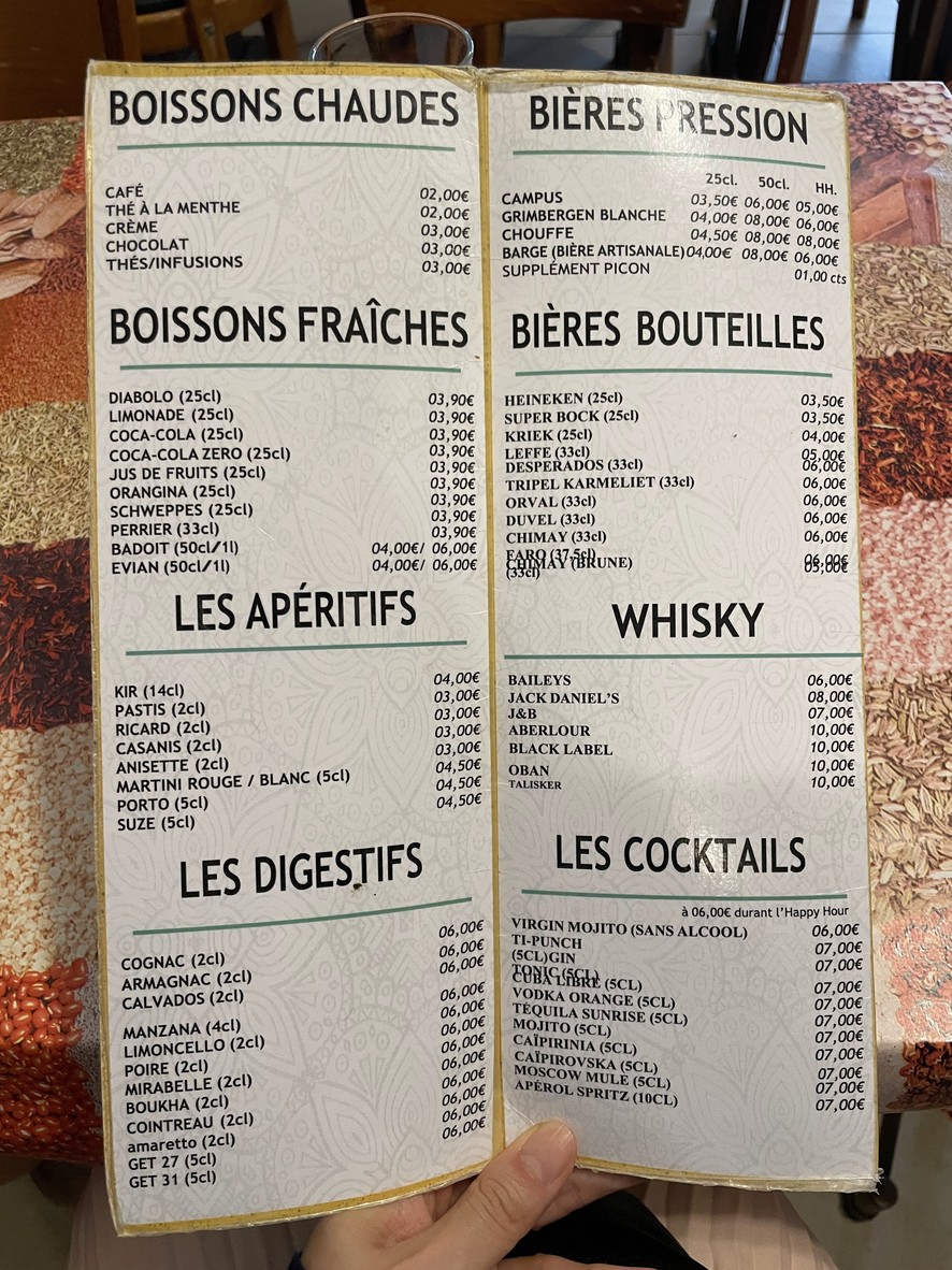 Chez Mamane menu 2