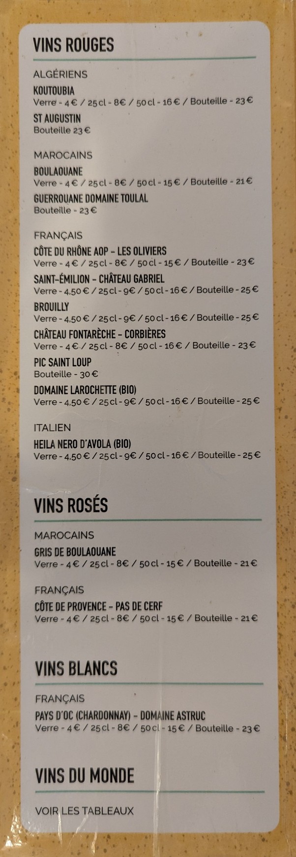 Chez Mamane menu 3