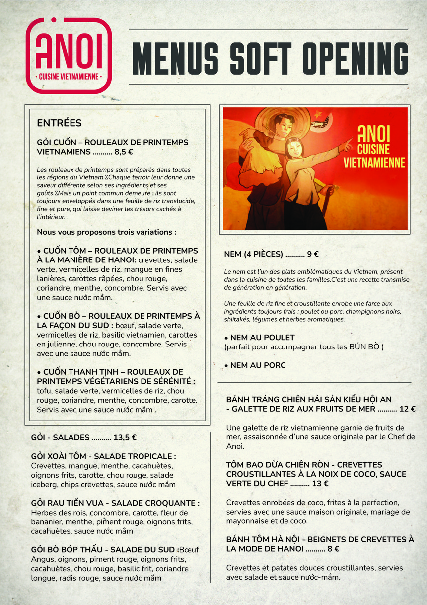 Anoi Restaurant menu 1