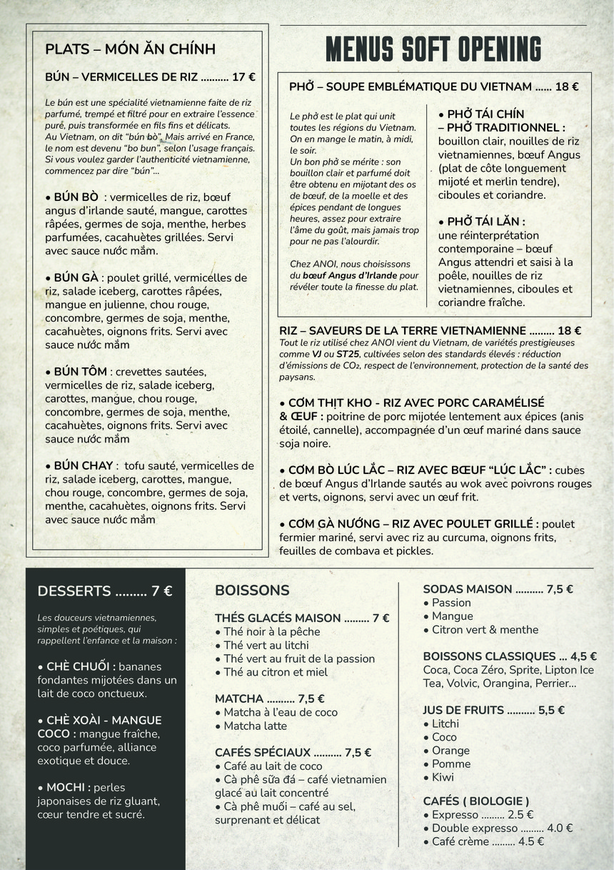 Anoi Restaurant menu 2