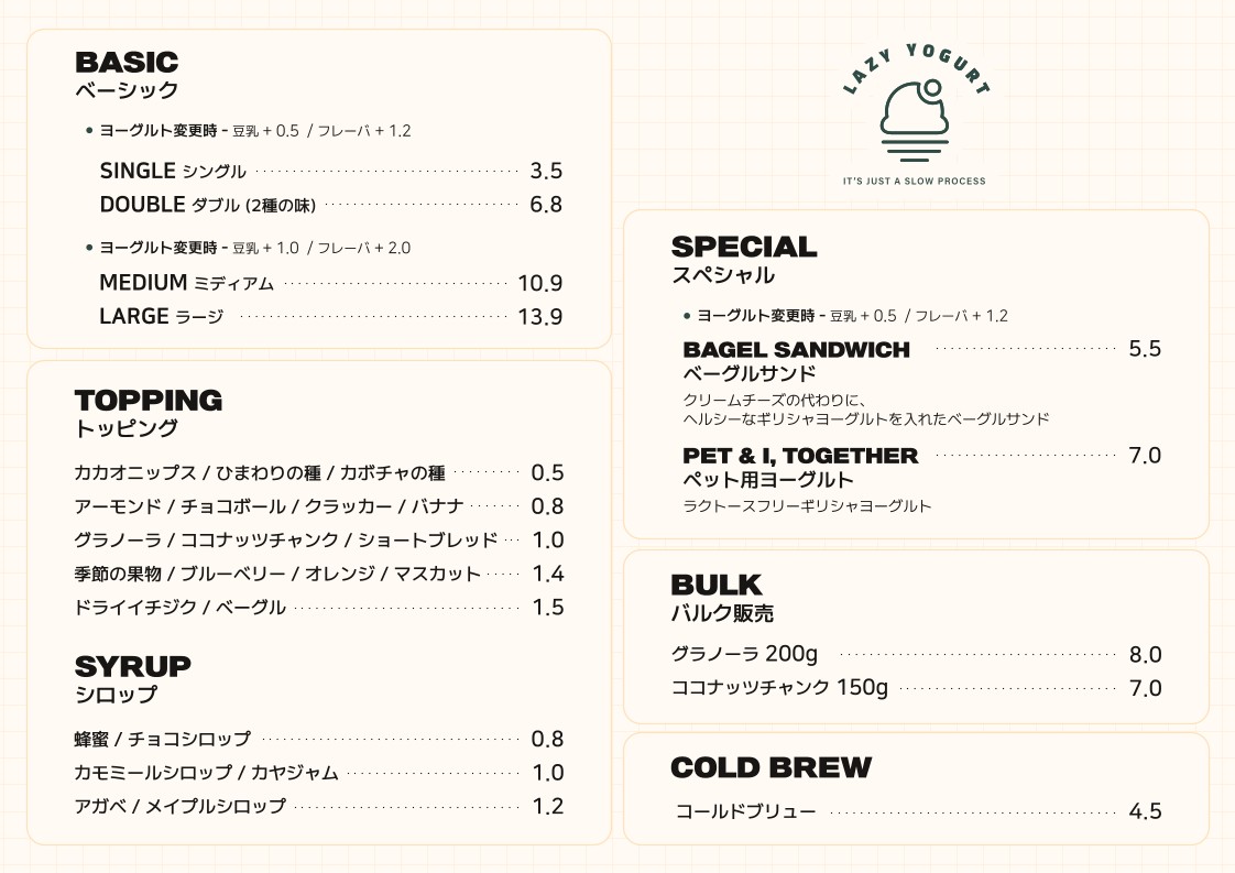 레이지요거트 성수점 Lazy Yogurt Seongsu menu 2