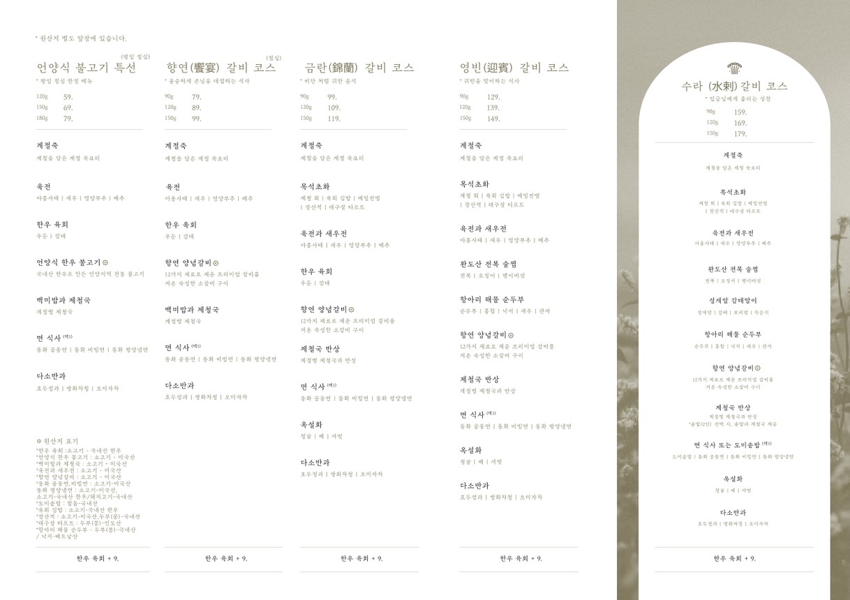 Bloom in the Palace Seoulsquare menu 2