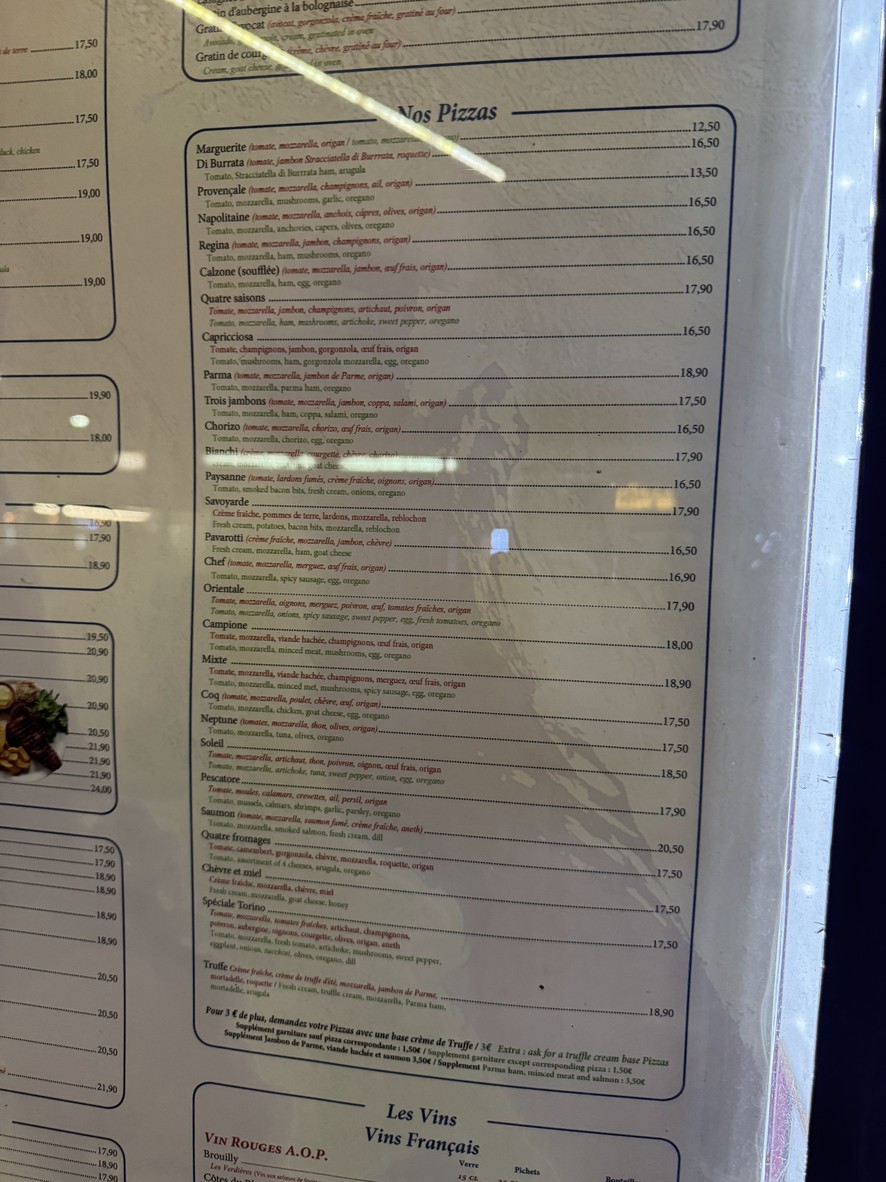Pizzeria Torino menu 1