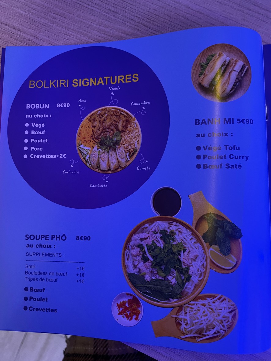 BOLKIRI 马拉喀什街头越南美食 menu 1