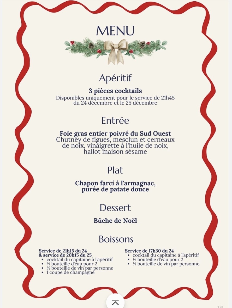 Peniche Le Diamant Bleu menu 1