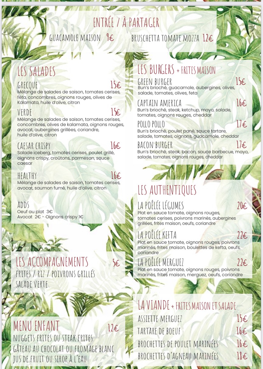 Le Pavillon Rouge menu 2