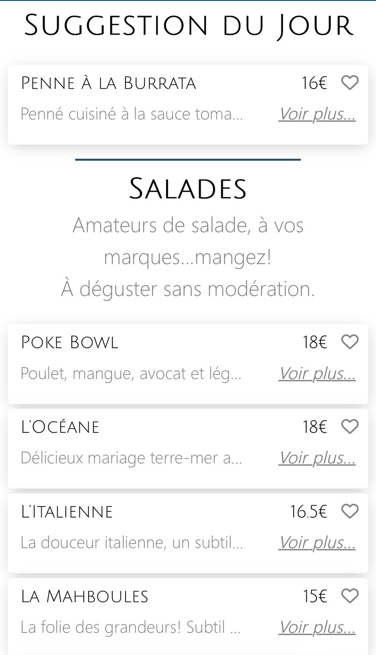 LES MAH-BOULES menu 1