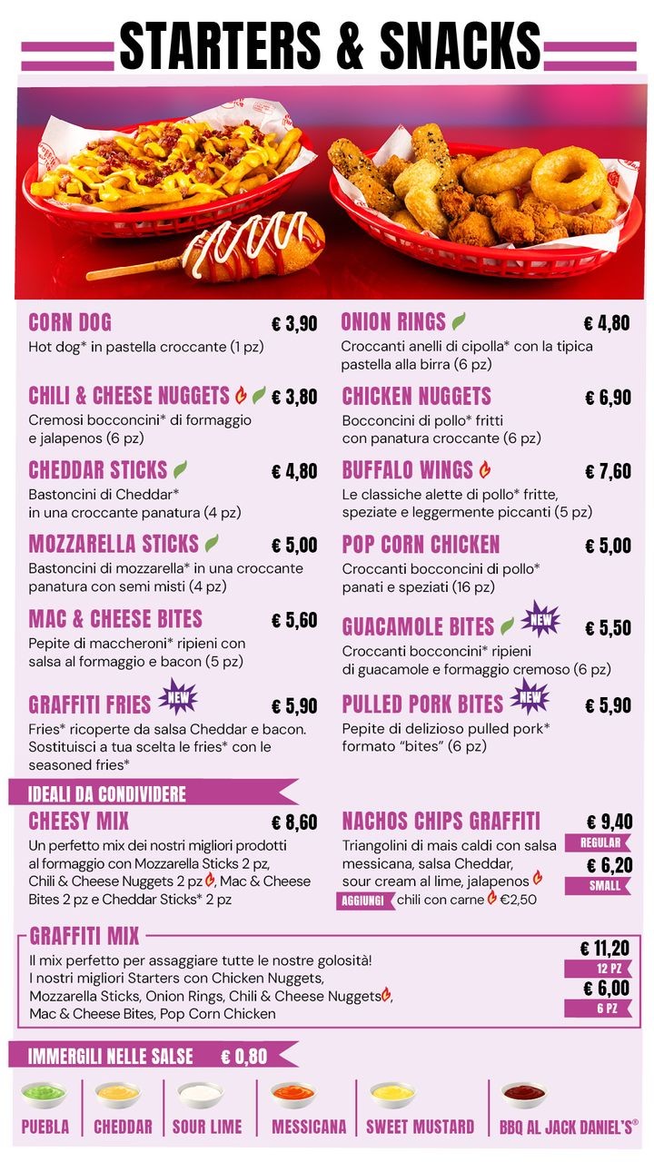 America Graffiti - Roma menu 1