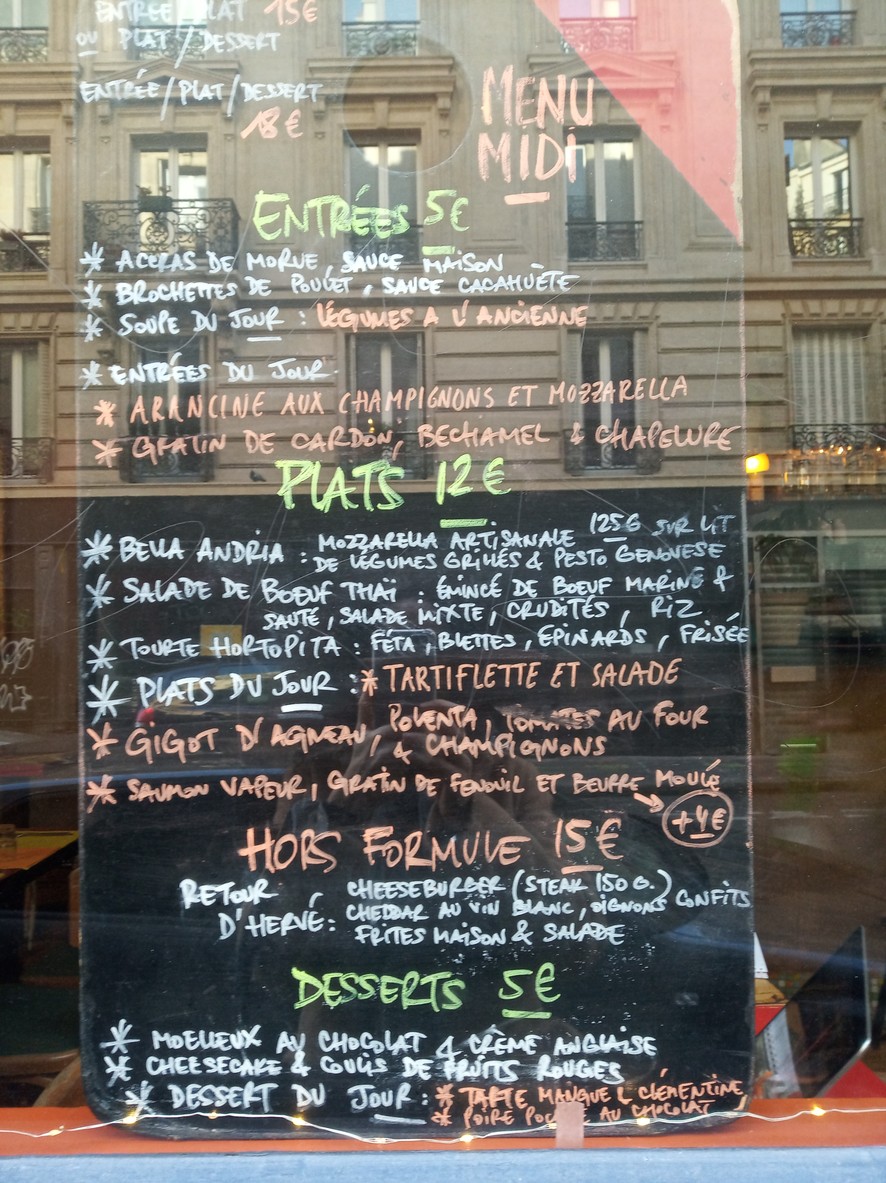 La Caravane menu 1