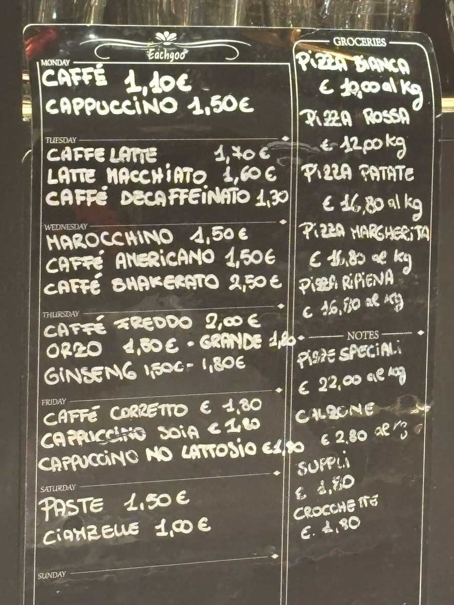 Agostino menu 1