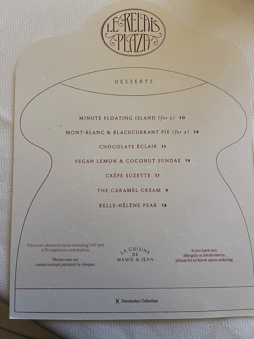 Le Relais Plaza menu 3