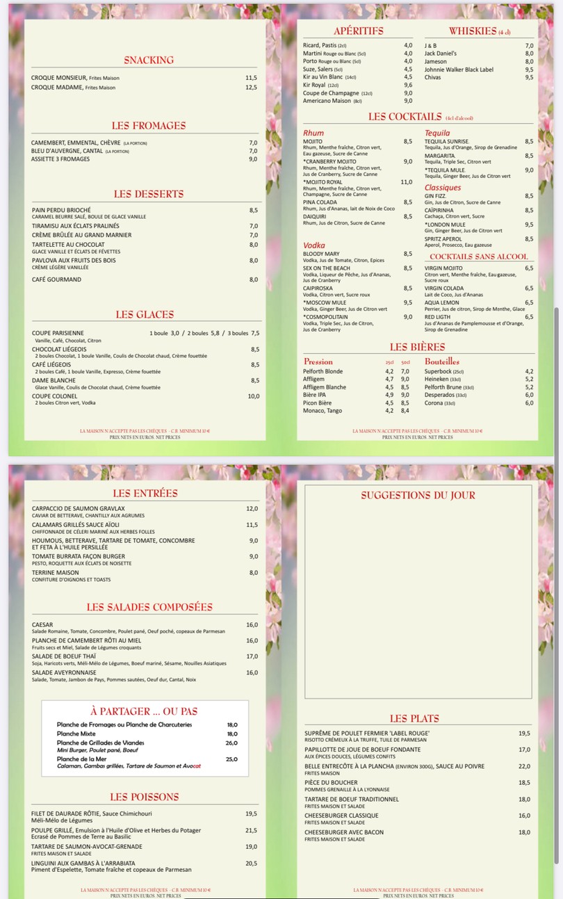 Aveyron Café menu 2