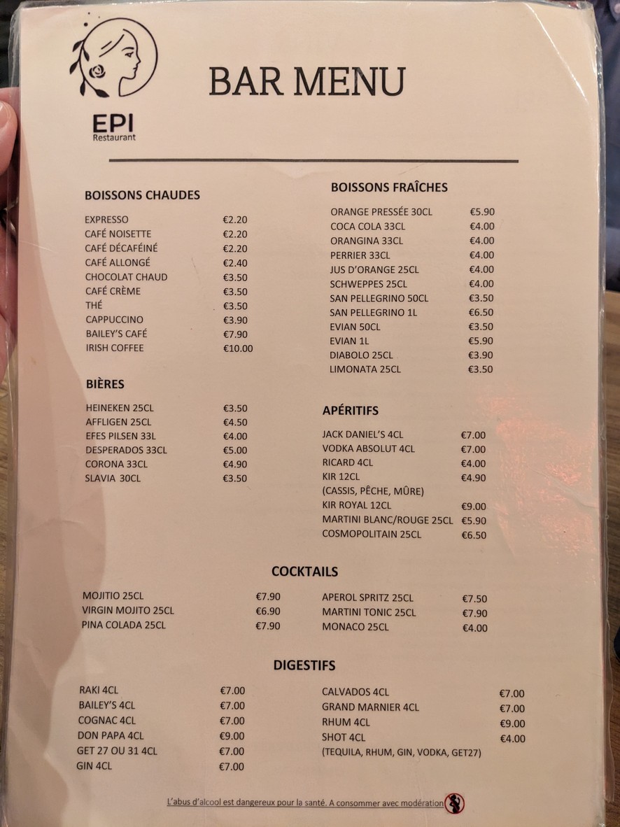 Epi Restaurant menu 3