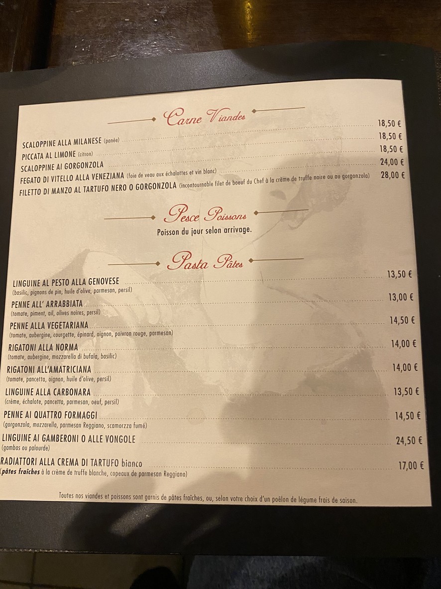 Il Modigliani menu 2
