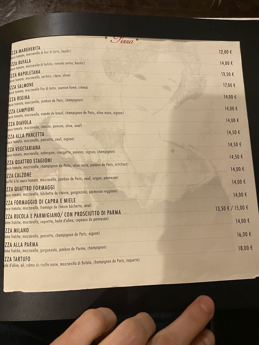 Il Modigliani menu 3