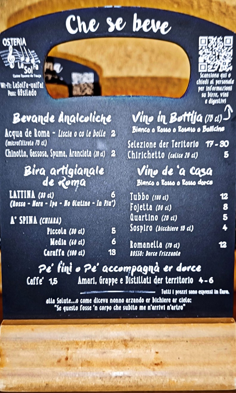 Osteria La Sol Fa menu 2