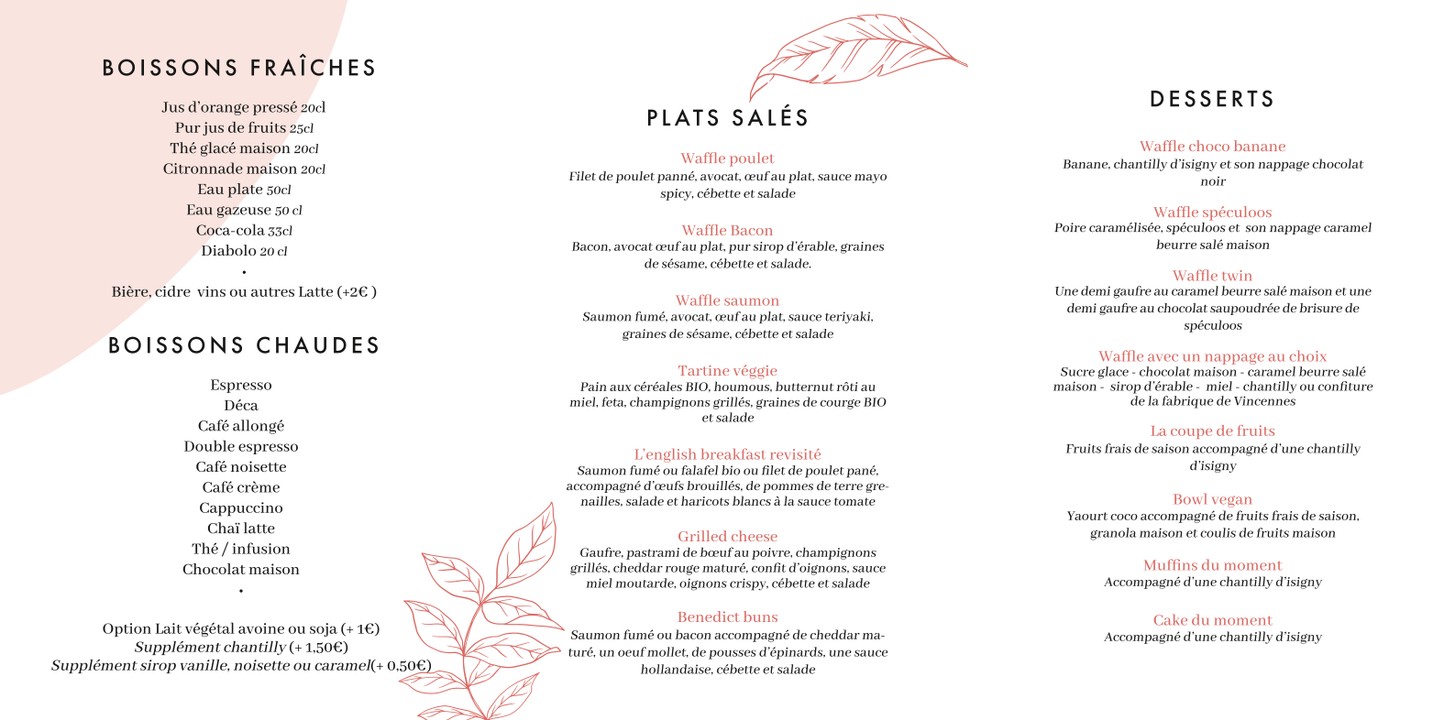 Mlle Amande menu 2