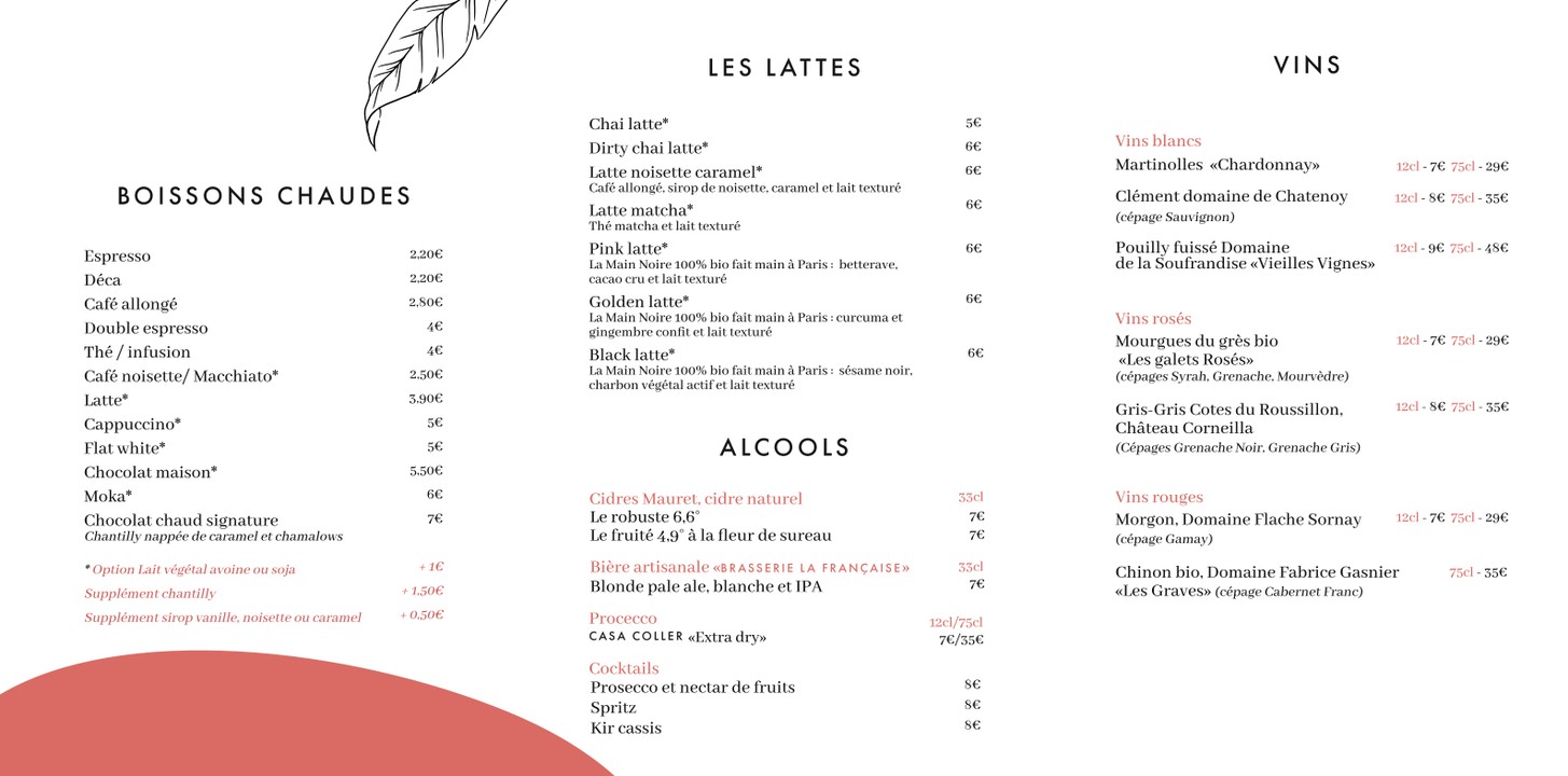 Mlle Amande menu 3