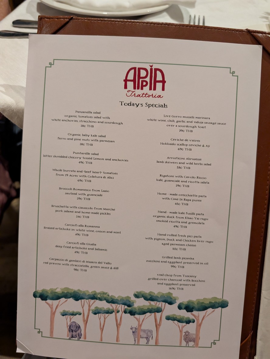 Appia Trattoria menu 3