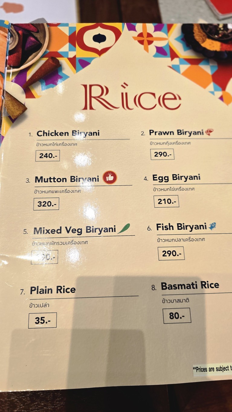Zafran Eatery - One Bangkok (Indian Food) menu 2