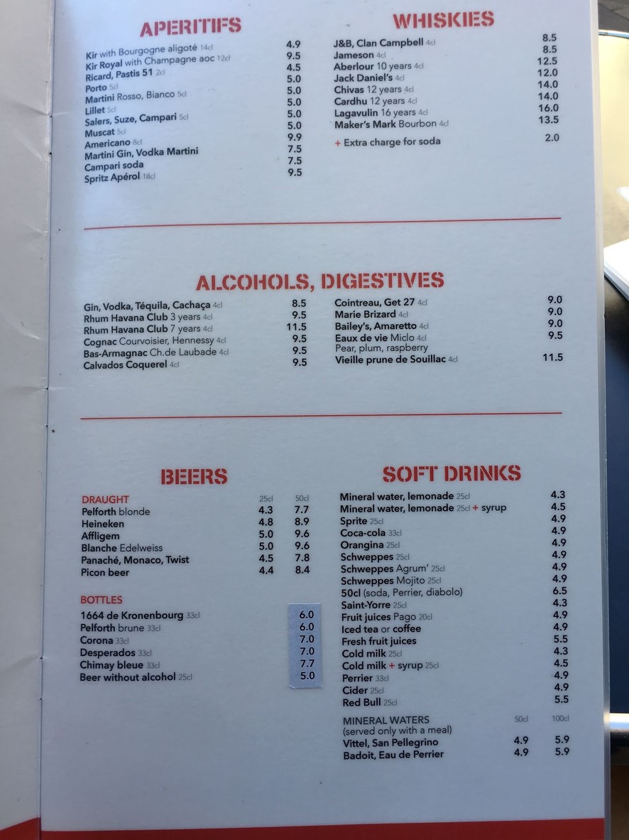 Le Sauret menu 3