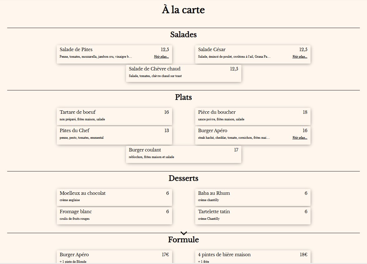 L'Apéro menu 1
