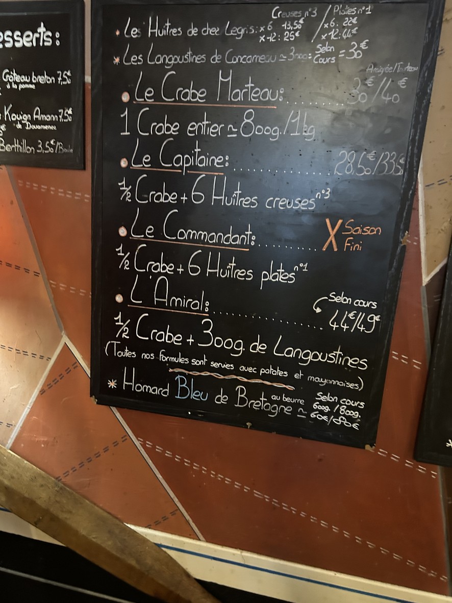 Restaurant L'Huîtrier menu 3