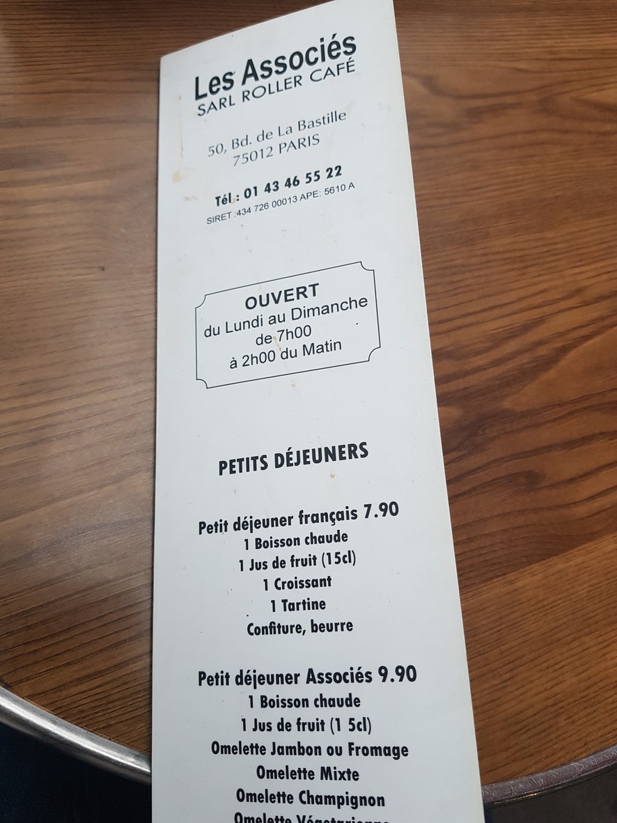 Les Associés menu 1