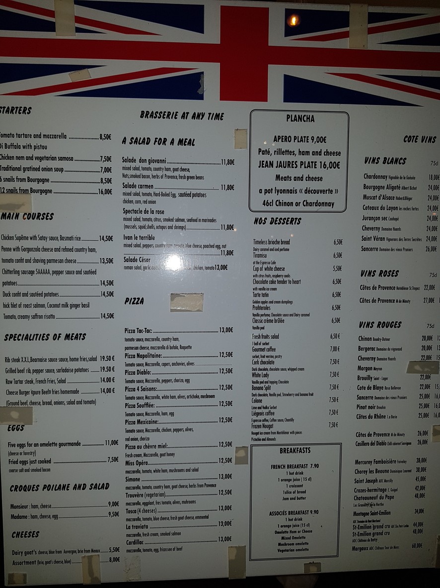 Les Associés menu 2