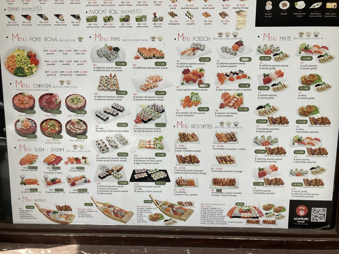 Ichiban sushi menu 2
