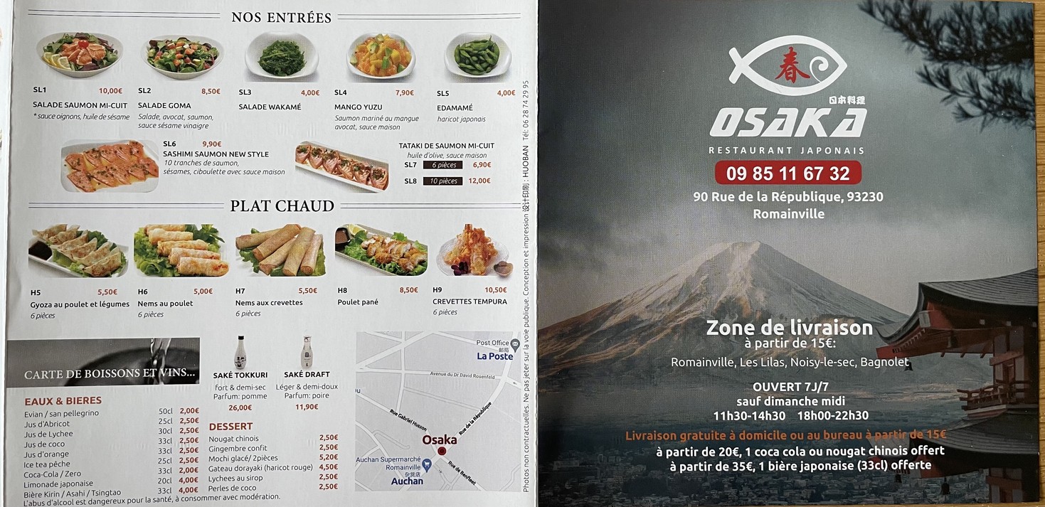 Osaka menu 1