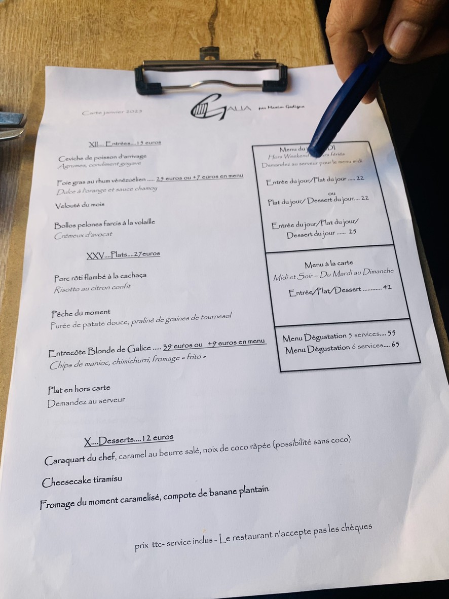 Galia par Maxim Godigna menu 1