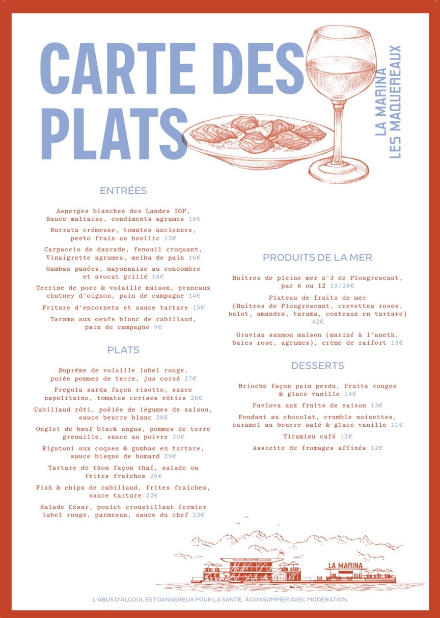 La Marina Les Maquereaux menu 2