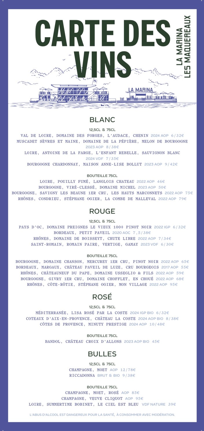 La Marina Les Maquereaux menu 3