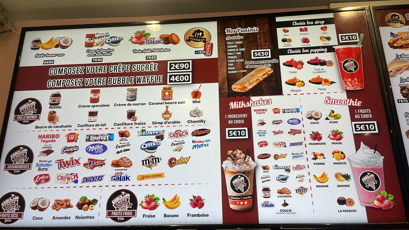 Crepe studio menu 2