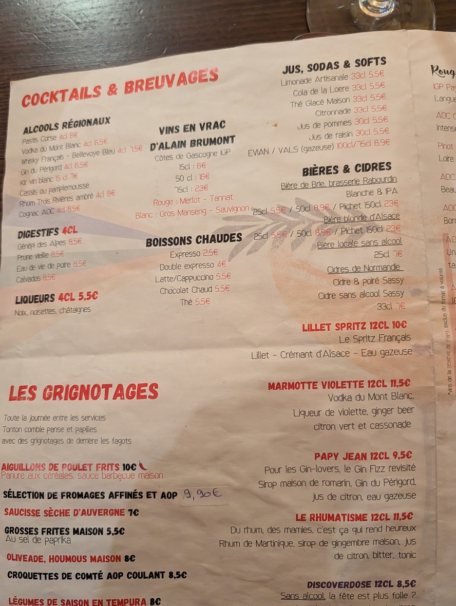 Tonton Becton I La table d'hôtes I Porte de Versailles menu 2
