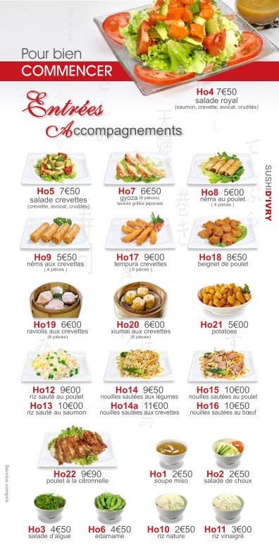 Sushi d'Ivry menu 2