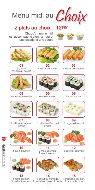 Sushi d'Ivry menu 3