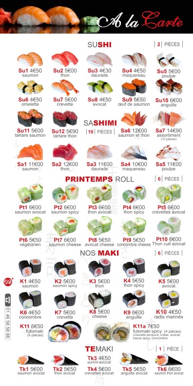 Sushi d'Ivry menu 4